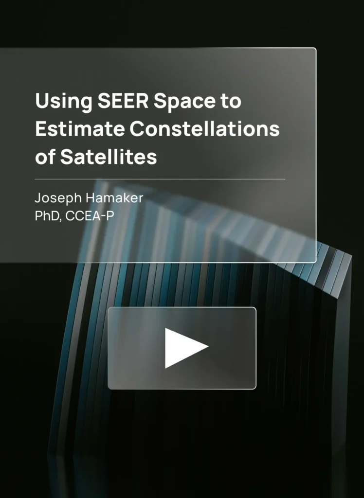 a book cover using Seer space to estimate Constellations of Satellites