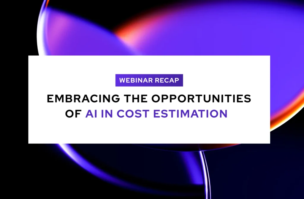 Screenshot for webinar "Embracing the Opportunities of AI in Cost Estimation"