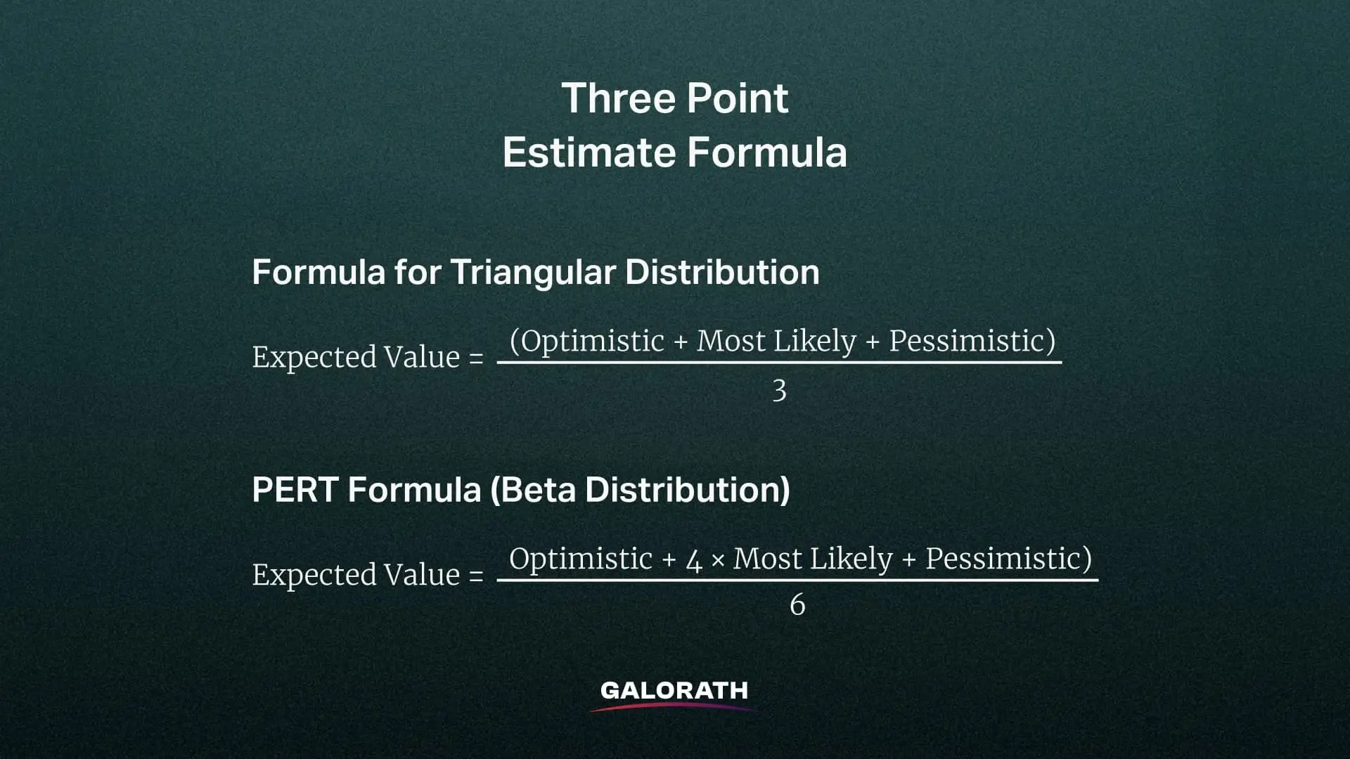 three point estimate formula