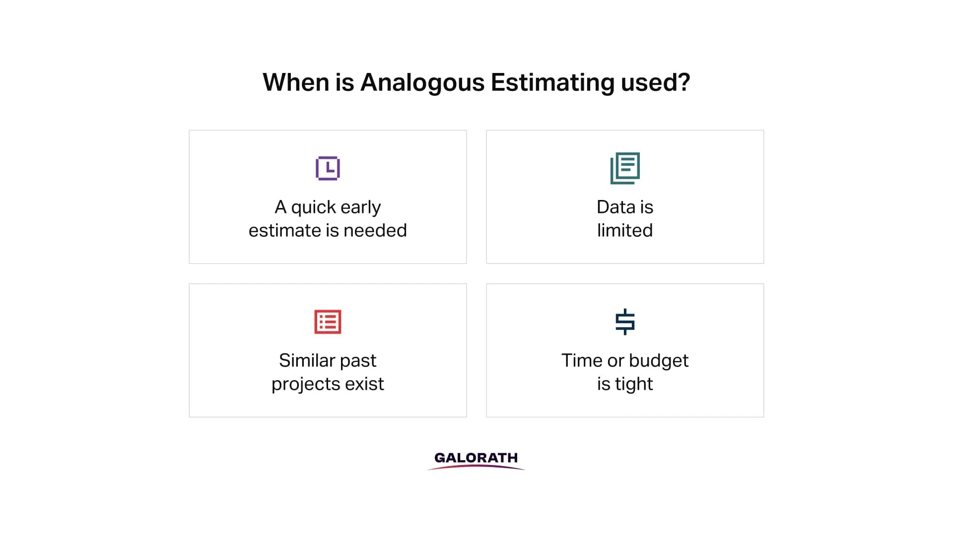 When is analogous estimating used